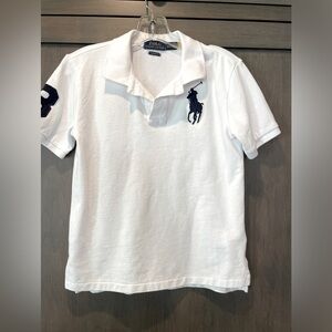 Ralph Lauren cotton mesh polo, white.